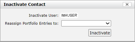 Inactivate Contact Dialog Box