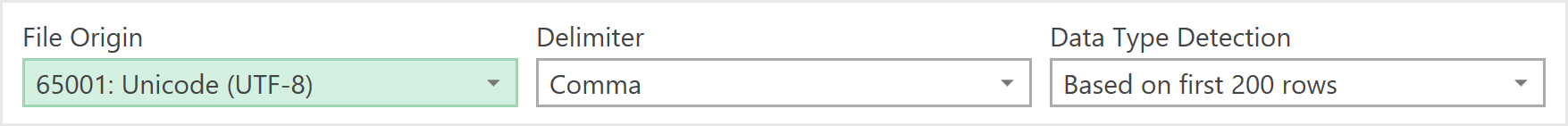 Selecting unicode under File Origin in Excel