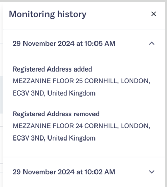 Orbis monitoring history tab