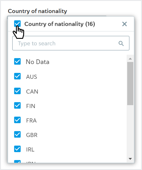 Reporting_Country of nationality filter select all