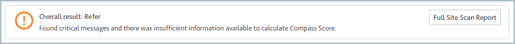 Website content check result showing a 'refer' message.