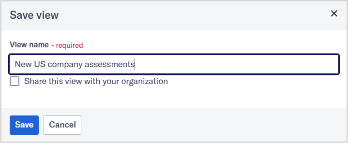 Save view dialog.